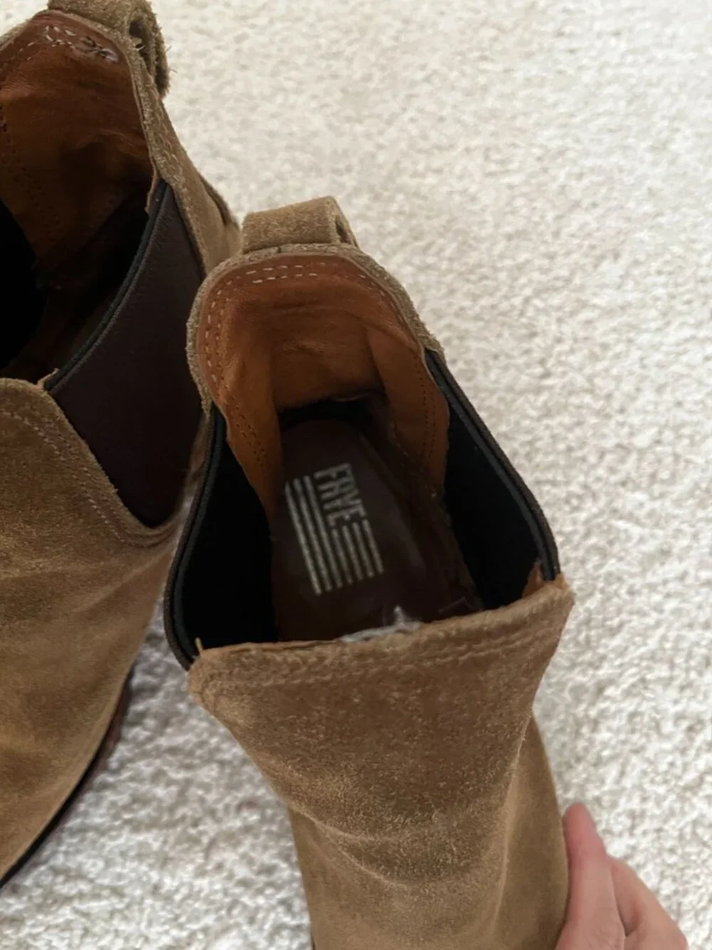 NWOB Frye Sabrina Chelsea Brown Suede Boots Sz 7.5 - Picture 6 of 11